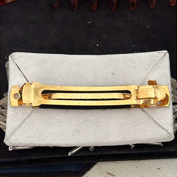 L. Erickson France Lux beaded hair clip barrette plus unmarked hair claw